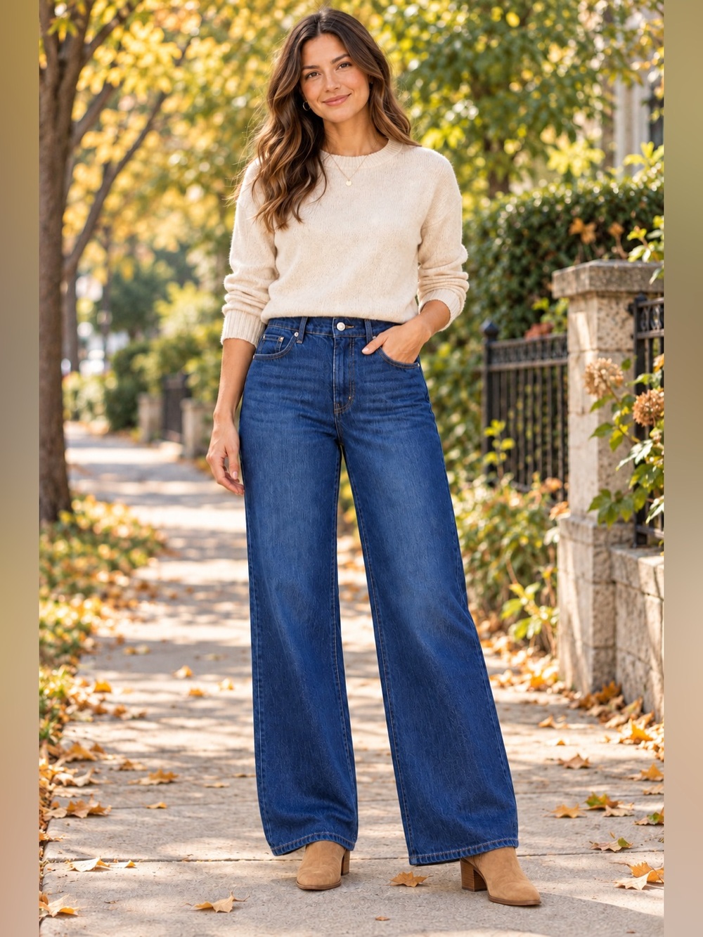 LOFT The Wide Leg Jeans, Dark Wash, High Rise Casual, Minimalist, Coastal, 10 30